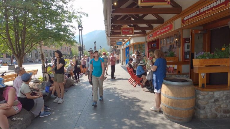 Downtown BANFF Walk – Banff Avenue is main street of Banff Town 2023 Canada life vlog